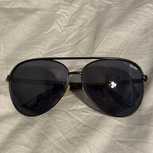 Quay Black Aviator Sunglasses